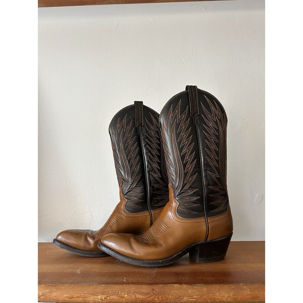 Dan Post 6994 Western Boots Brown Black Biltrite Cowboy Leather Men's Size 8 - Picture 3 of 12